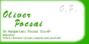 oliver pocsai business card